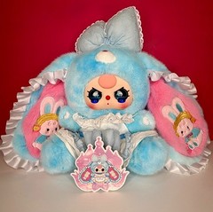 Baby Three BB3 Lily Rabbit Town V5 400% Pink Blue Bunny Crying Eyes Plush New