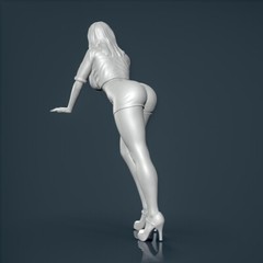 Unpainted resin figurine. Girl woman sexy shirt 1/18 1/24 1/43 1/32