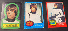 VTG STAR WARS TRADING CARD LOT LUKE SKYWALKER RC BLUE BORDER #1,STICKER 1977 RED