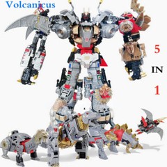 New BPF Volcanicus Dinobot 5 In 1 Power of the Primes Figure 13″ Toys