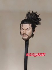 DIY Painted 1:12 Samurai Miyamoto Musashi Head Sculpt For 6″ Male Figure Body