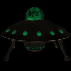 Alien Glow-in-The-Dark UFO Space Ship and Bendable Action Figure Toy