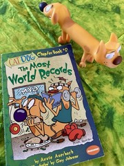 CatDog figure with novel, collectible book & friend :)