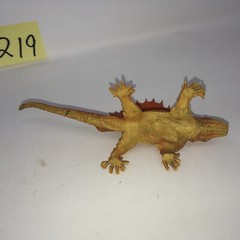 Vintage Plastic Rubber Toy 1970’s Chinasaur Hollow Yellow Orange Spinosaurus