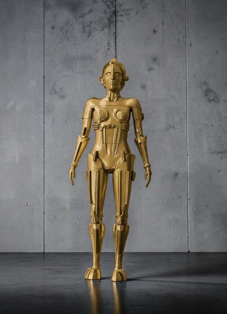 Metropolis Maria Robot Figure Classic Sci-Fi Machine-Man Statue 6” Gold Art Deco