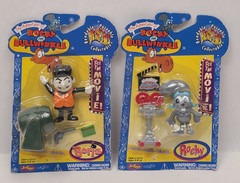 Rocky and Bullwinkle Micro Bend-Ems Boris & Rocky Toy Figure Lot Just Toys 2000