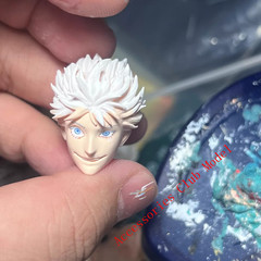Painted 1/12 Custom Jujutsu Kaisen Gojo Satoru Head Carving For 6″Romankey Figur