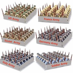 WWII Military Figure Playset Soldiers Weapons Sandbags Toy Set