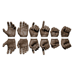 1/10 Scale Hands: Leather Gloved (Multiple Color Options)