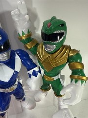 5 Mega Mighty Power Rangers Blue Black Red 10″ Action Figures Pink Green Ranger