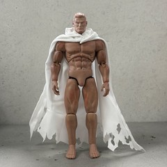SU-C-EZ-WHT: 1/12 white battle damaged wired cape for 6″ action figure