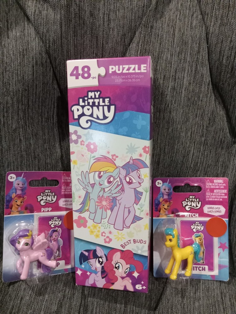 MY LITTLE PONY 48PC PUZZLE, WITH 2 MY LITTLE PONY FIGURE PIPP & HITCH