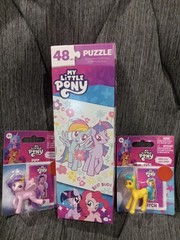 MY LITTLE PONY 48PC PUZZLE, WITH 2 MY LITTLE PONY FIGURE PIPP & HITCH