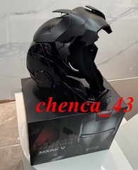 US Now!!! 1:1 Wearable Full Black MK5 Helmet LED Iron Man Full Face Mask w/ Box
