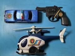 Rare Vintage 80’s Brazil Glasslite TJ Hooker william shatner toy set US Seller