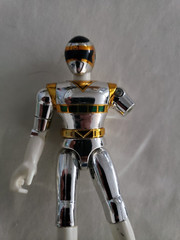 VTG Power Rangers In Space Galaxy Glider Silver Ranger 4.75″ 1997 DAMAGED