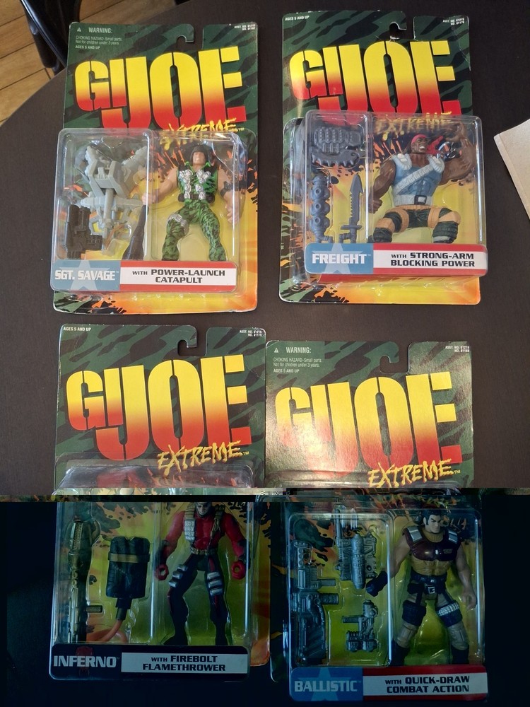 GI Joe Extreme 1995 Kenner Inferno Freight Sgt Savage Ballistic G.I. Joe Set 4