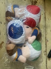 Nintendo Super Mario Red Blue & Green Toad Stool Plush Lot 8” w/ Suction Cups