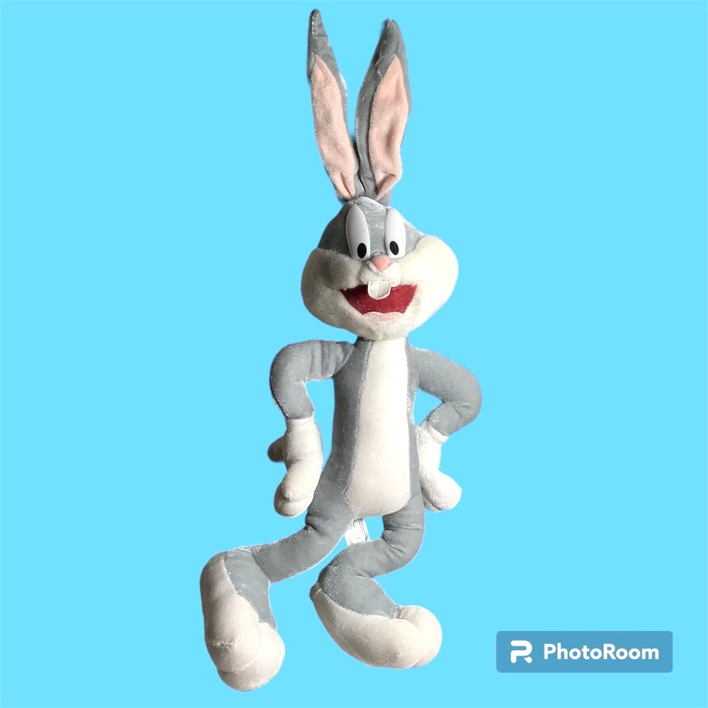Six Flags Looney Tunes Bugs Bunny Plush 20′” Including Ears Cartoon Theme Park