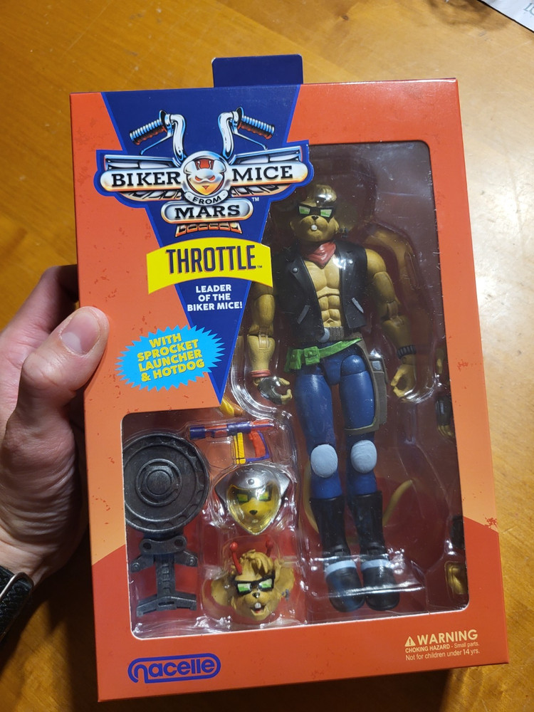 Biker Mice From Mars Throttle with Sprocket Launcher Hotdog Nacelle Figure 2024