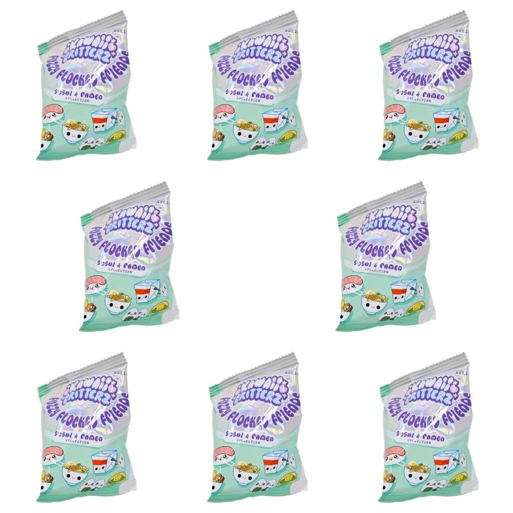 Kawaii Critterz Fuzzy Flocked Friends Sushi Collection – Lot of 8 Blind Bags