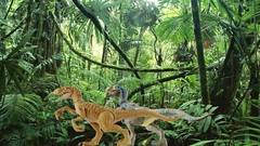 Jurassic Park World Mattel Velociraptor Dinosaur Toy Figure Diorama Backdrop #1