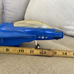 VTG 1989 Hasbro Flying Fighters? Blue Navy Jet Plane WORKS RARE HTF