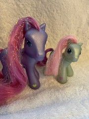MLP G3 2004 My Little Pony Petal Blossom Flower Flash w/Accessories Purple Pink