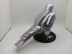Retro Silverhawks Tally Hawk statue figure 7″ 3D printed metallic silver plastic