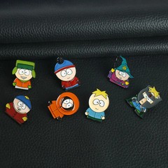 7Pcs/Set Cartoon TV Movie Cartman Figure Badges – Cute Lapel Pins for Backpacks