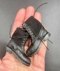 1/6 scale BLACK Combat tactic boots PEG BASED for 12″ Male Action Figure