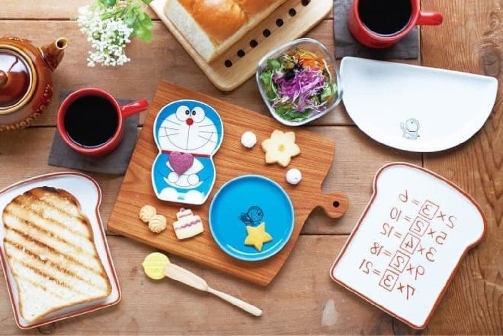 Post Office Ankipan Plate Doraemon Memorization Bread Dish Set of 2 Tableware