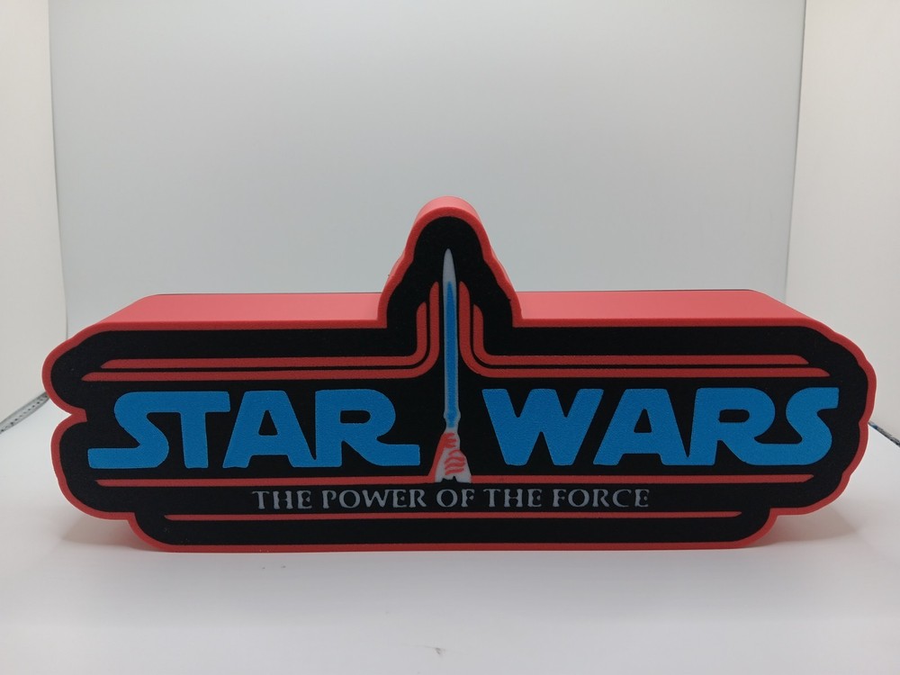 Retro Power of the Force POTF star wars logo lightbox sign for Star Wars display