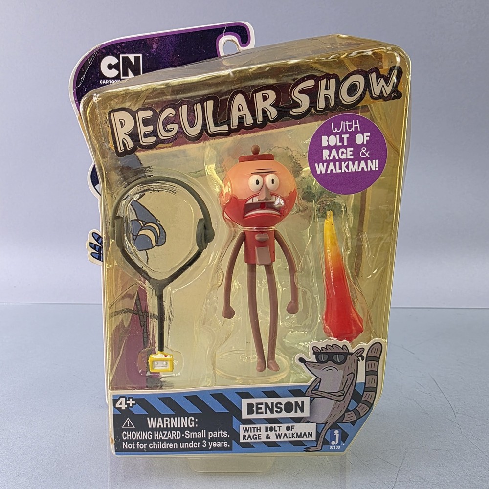 Regular Show BENSON Figure Bolt of Rage & Walkman Cartoon Network Jazwares RARE