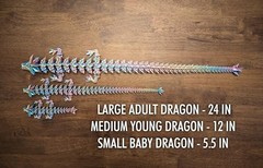 12″ Articulated Crystal Dragon Figure – Multi Color 3D Printed PLA Plastic Toy