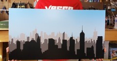 City Skyline Silhouette Day 30″ Backdrop for Action Figure Photography – NO FIG