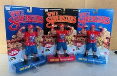 WWE LJN SUPERSTARS RARE OF JOHN CENA IN BLUE CARD – BLACK CARD AND PURPLE CARD