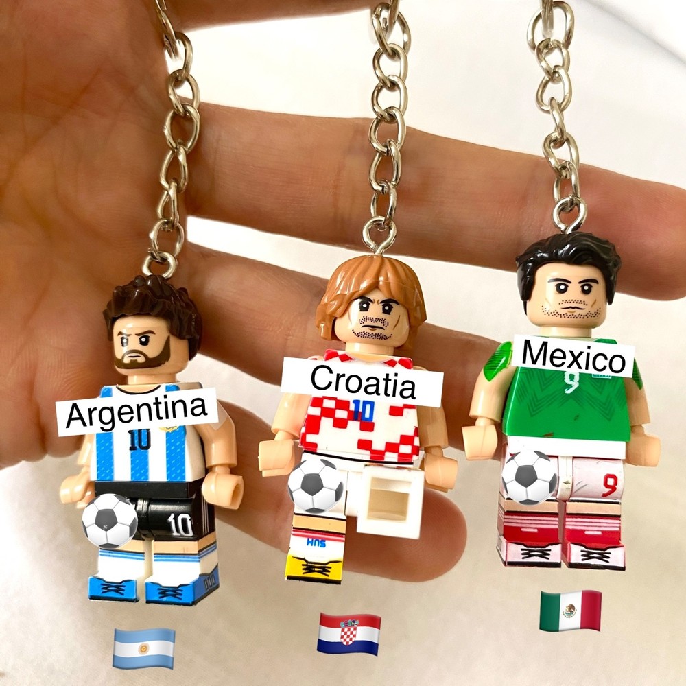 Footballer 3D Keychain, Soccer Player Figure Keyring, Cute Character Gifts