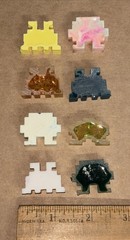 SPACE INVADERS Resin Figure Lot of 8 Urban Designer Art UK Handmade A