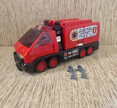 2000 Bandai Power Rangers Lightspeed Rescue Pyro Rescue One Fire Truck *TESTED*