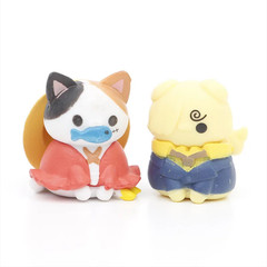 8PCS One Piece Neko Cats Luffy Sabo Ace Law Chopper Cute PVC Figure Toy