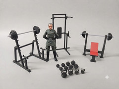 GYM EXERCISE WEIGHT EQUIPTMENT for 1:12 SCALE 6″ FIGURE DIORAMA GI JOE STAR WARS