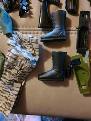 Vintage GI JOE Accessories Lot Boots, Jungle, Goggle, Knives, Guns, Etc