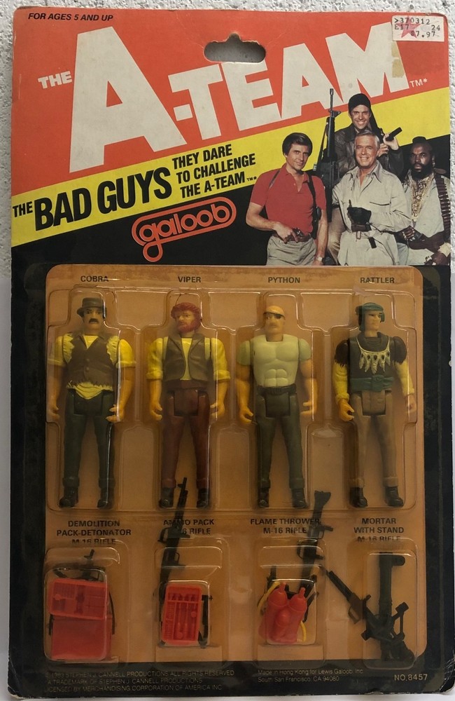 Galoob 1983 The A-Team 3.75″ Bad Guys Figures Cobra Viper Python Rattle MOC READ