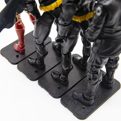 EBCO 50 Pieces Plastic Action Figure Display Stand Base ,Multi-Peg Model Support