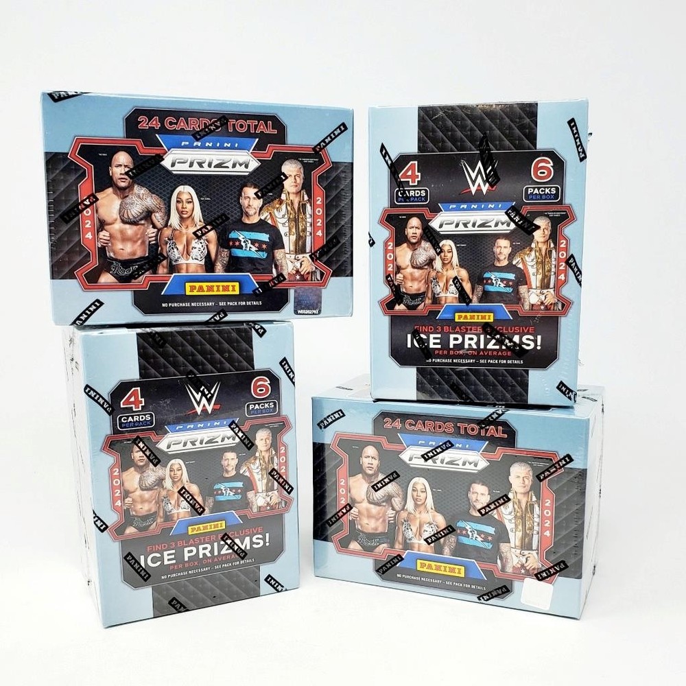 2024 WWE Panini Prizm Trading Cards – Lot of 4 New Sealed Blaster Boxes (Bin23)