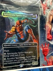 BATTLE-DAMAGED SPIDERMAN Marvel Legends 6” Magic Gathering with card NEW Parker