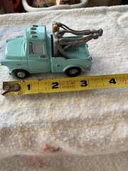 DISNEY Pixar CARS 2008 TOY BLUE Green Paint TOW TRUCK Mattel Tow Mater Diecast