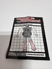 Transformers Original G1 1985 Powerdash Jet Sky Dasher Instructions Book Manual