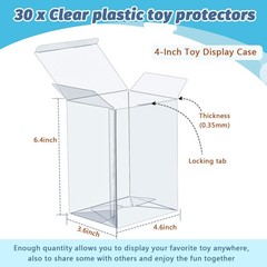 30 Pcs Clear Plastic Toy Protector Case 4 Inch Toy Display Vinyl Collectible …